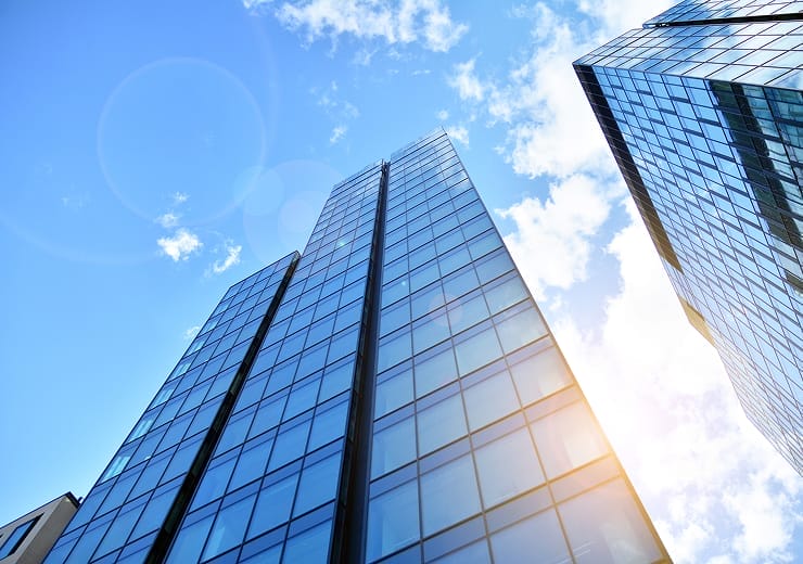 都会のビル風景の画像